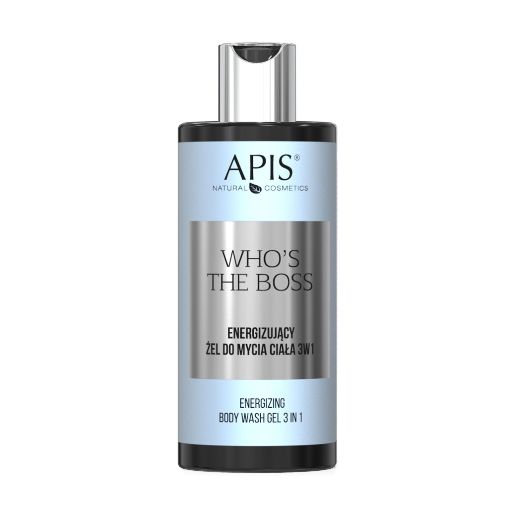 Чоловічий енергетичний гель для душу 3 в 1 Apis Natural Cosmetics Who's The Boss Energizing Body Wash Gel 3 in 1, 300 мл