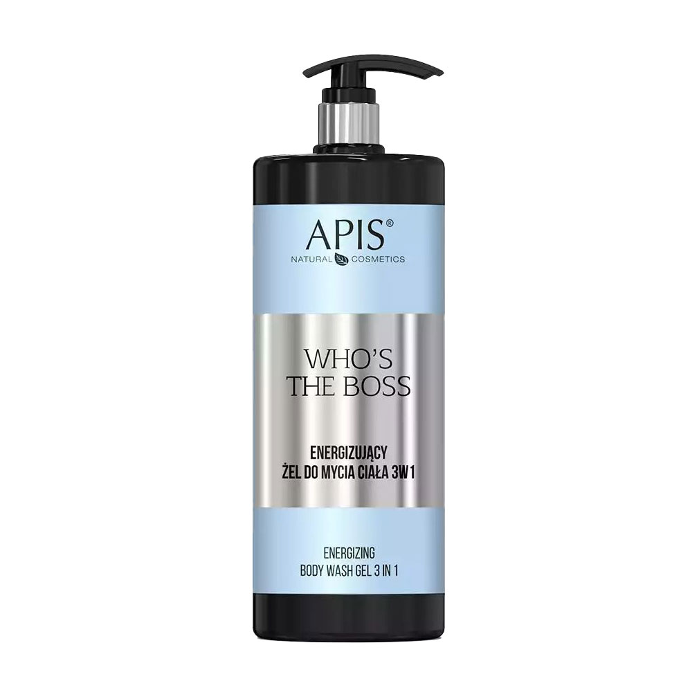 Чоловічий енергетичний гель для душу 3 в 1 Apis Natural Cosmetics Who's The Boss Energizing Body Wash Gel 3 in 1, 1 л